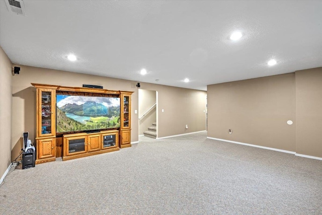 view of carpeted cinema room