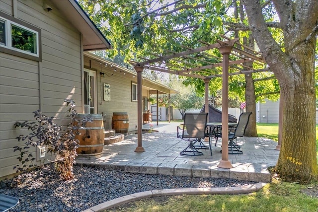 view of patio / terrace with a pergola