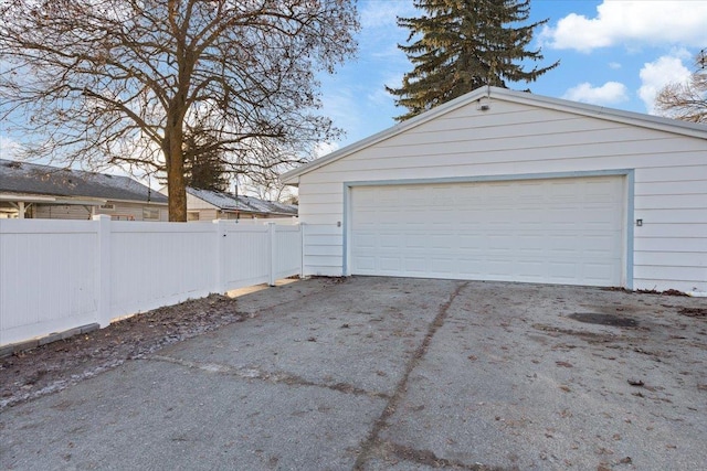 view of garage