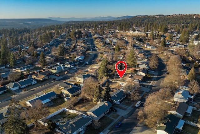 bird's eye view featuring a mountain view