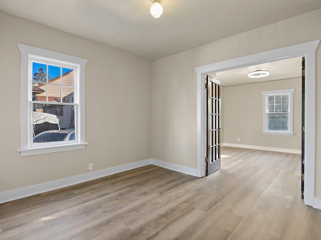 empty room featuring light hardwood / wood-style floors