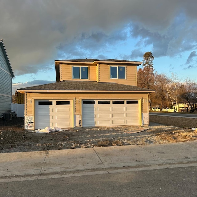 garage with central AC unit