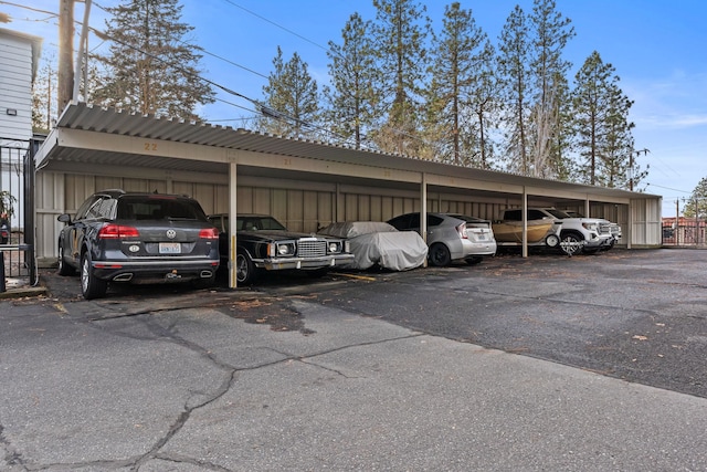 view of car parking featuring a carport