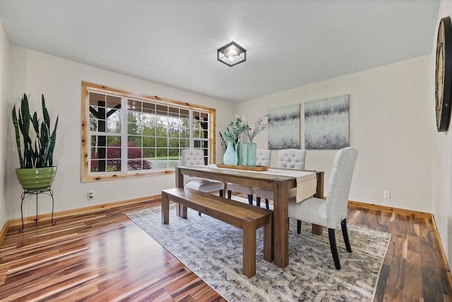 dining room with hardwood / wood-style flooring