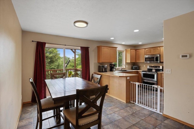 dining room featuring sink