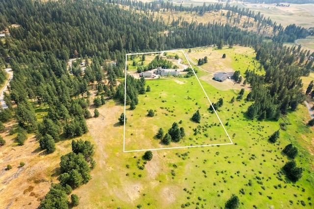 aerial view featuring a rural view