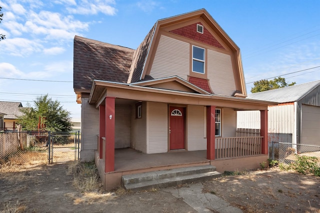 view of front of home with a porch