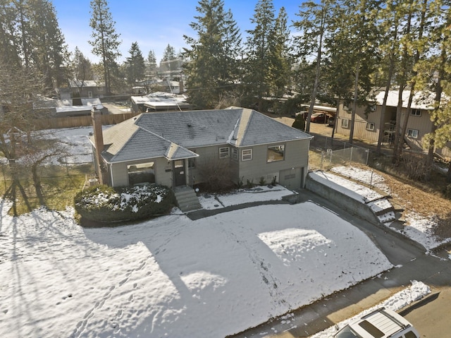 view of snowy aerial view