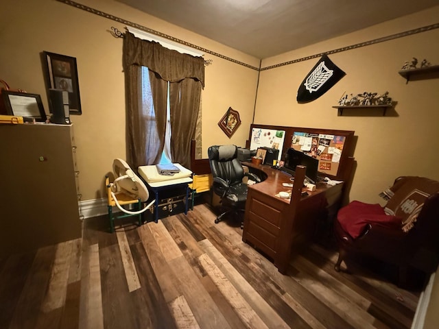 office with hardwood / wood-style floors