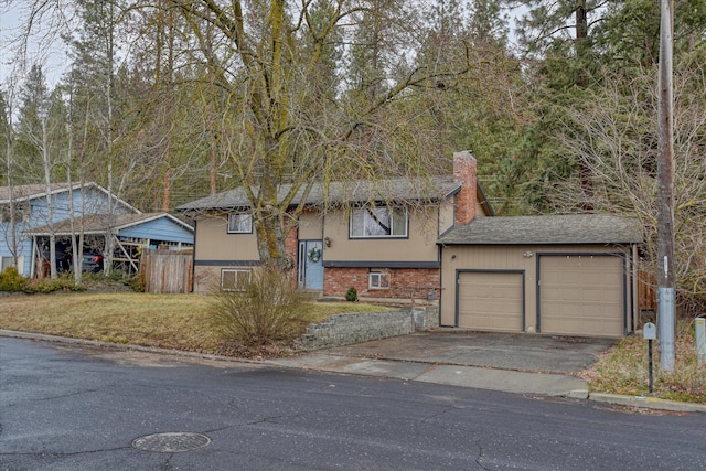 view of front of house with a garage