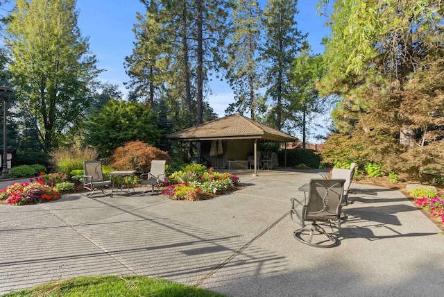 view of patio with a gazebo