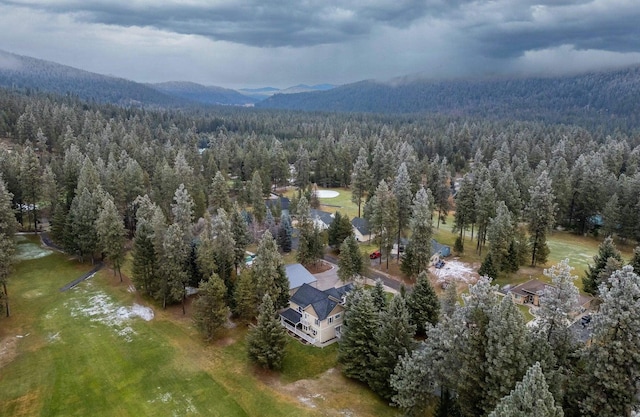 aerial view featuring a mountain view