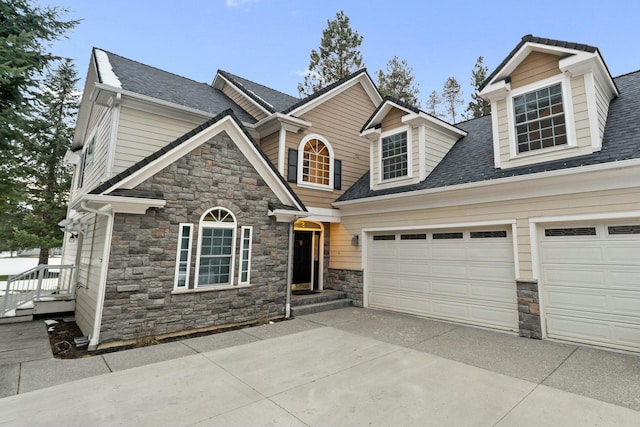 view of front of property featuring a garage