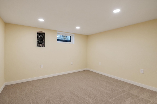 basement featuring carpet