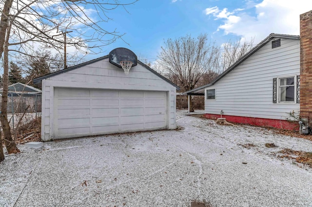 view of garage