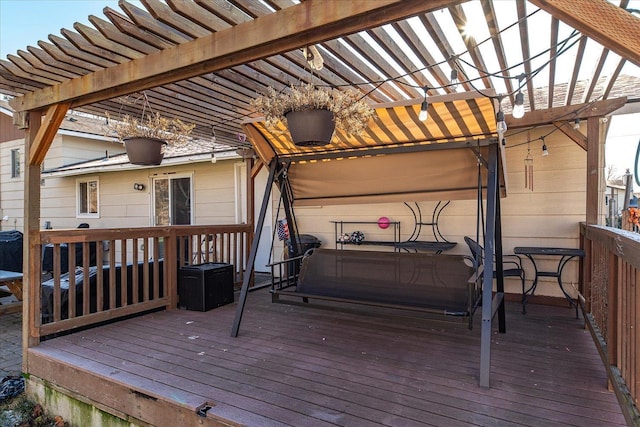 deck with a pergola