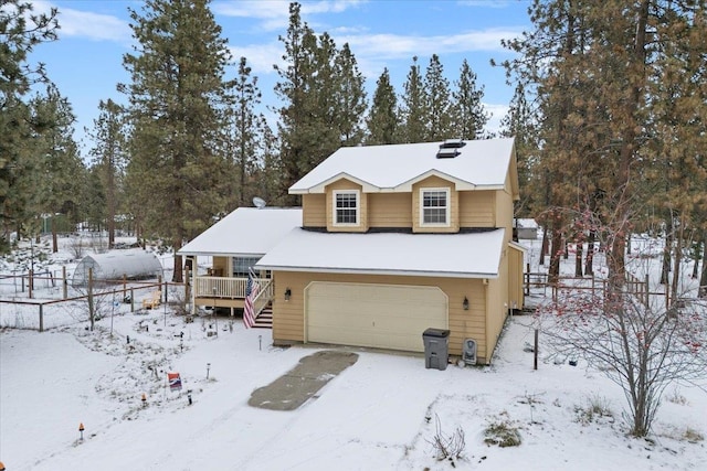 view of front of home with a garage