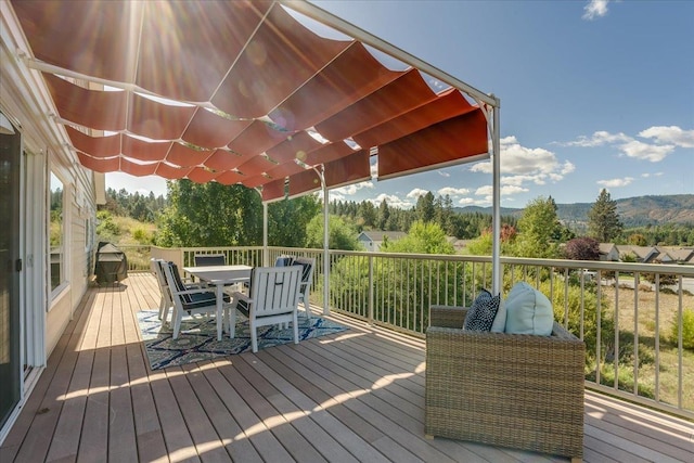 deck featuring a pergola