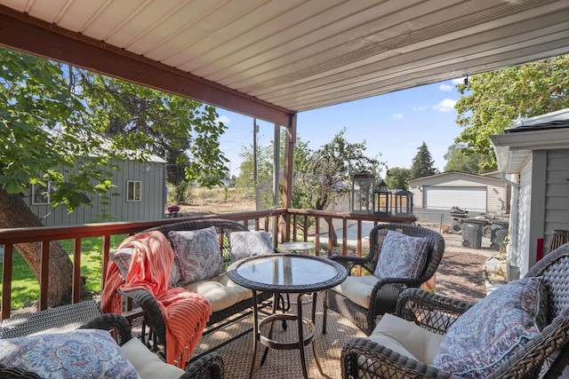 deck with an outdoor living space