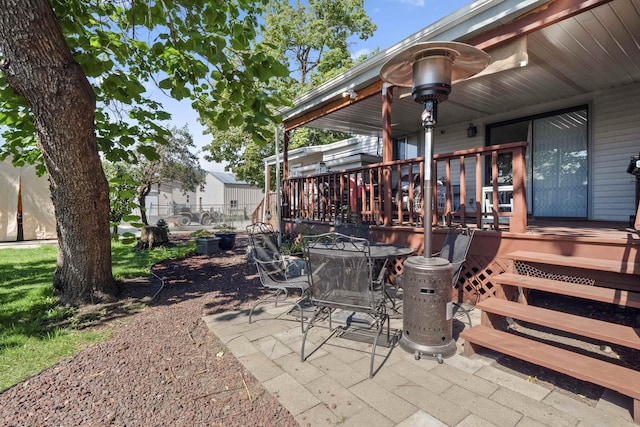 view of patio featuring a deck