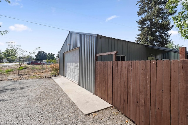 view of garage