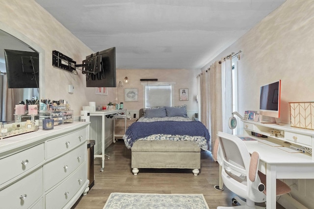 bedroom with hardwood / wood-style flooring