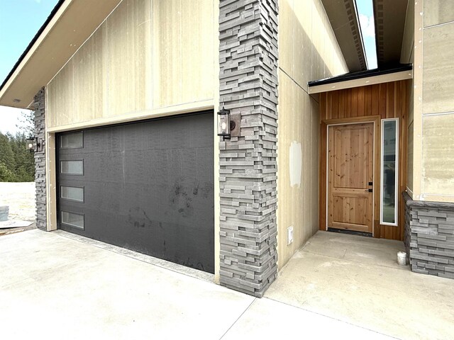 garage with driveway
