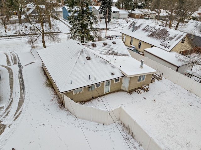 view of snowy aerial view