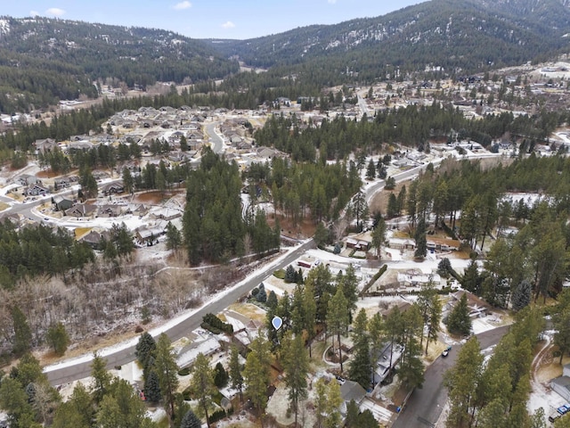 bird's eye view featuring a mountain view