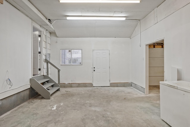 interior space featuring fridge