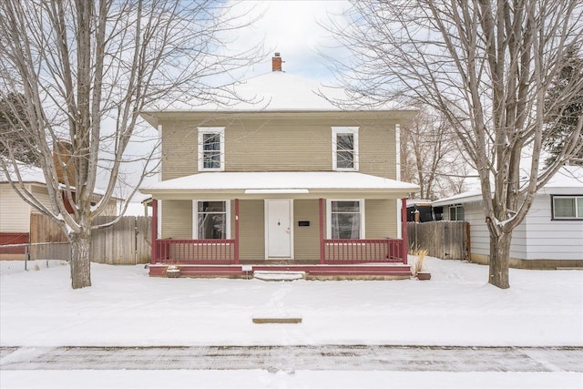 view of property with a porch