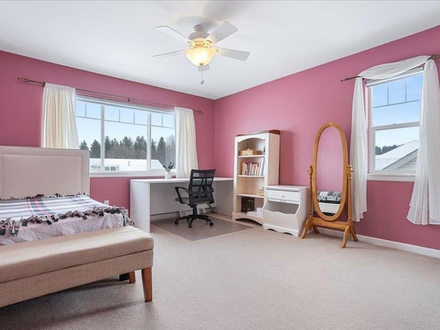 854 S Shelley Lake Ln, Spokane Valley, WA 99037 - carpeted bedroom with ceiling fan and baseboards