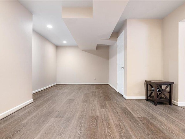 854 S Shelley Lake Ln, Spokane Valley, WA 99037 - finished basement featuring baseboards, wood finished floors, and recessed lighting