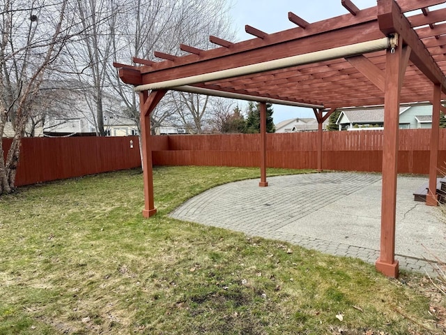 854 S Shelley Lake Ln, Spokane Valley, WA 99037 - view of yard with a patio area, fence, and a pergola