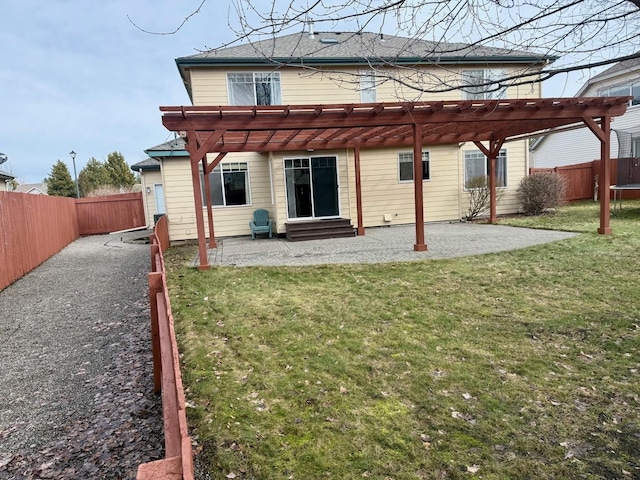 854 S Shelley Lake Ln, Spokane Valley, WA 99037 - back of property featuring fence private yard, a patio area, and a trampoline
