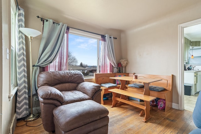 sitting room featuring hardwood / wood-style flooring