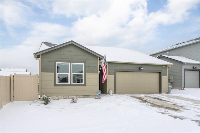 view of front of house with a garage