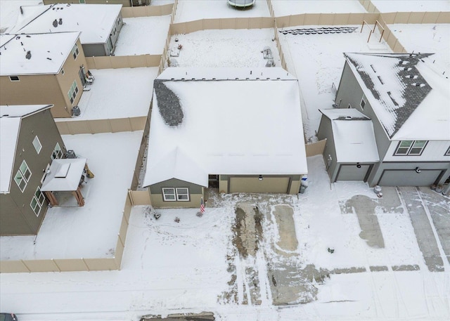 view of snowy aerial view