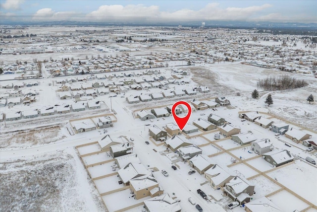 aerial view with a residential view