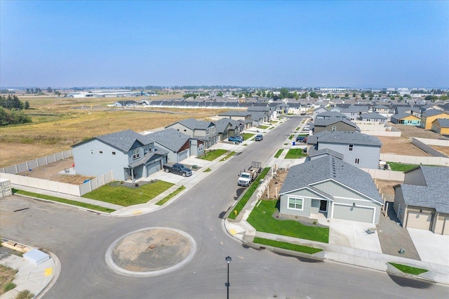 aerial view with a residential view