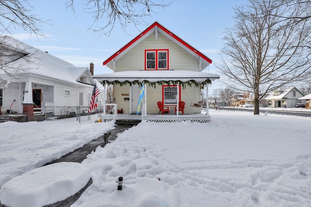 view of front of property with a porch