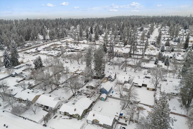 view of snowy aerial view