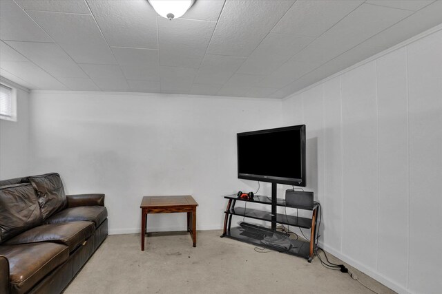 living room featuring baseboards