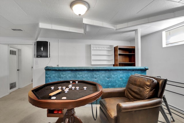playroom with carpet and visible vents