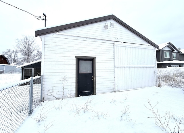 view of snow covered structure