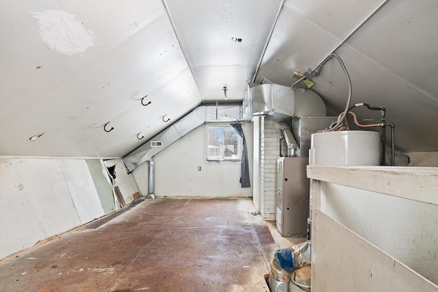 interior space featuring vaulted ceiling