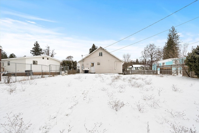 view of snow covered property