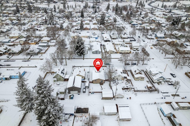 view of snowy aerial view