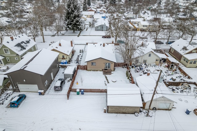 view of snowy aerial view