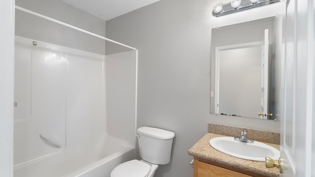 full bathroom featuring vanity, toilet, and shower / bath combination